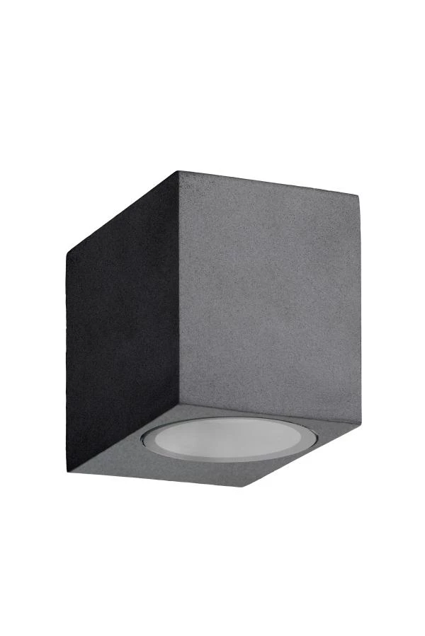 Lucide ZORA-LED - Wandspot / Wandlamp Binnen/Buiten - LED Dimb. - GU10 - 1x5W 3000K - IP44 - Zwart - uitgezet